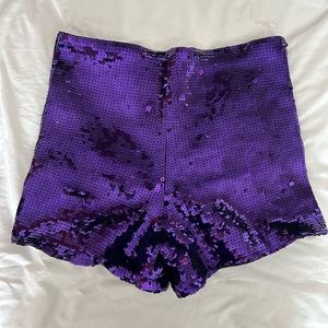 Purple Sequin shorts